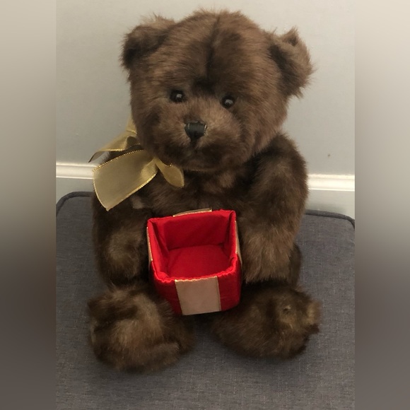 GUND Teddy Bear Plush holding gift box - Picture 3 of 7